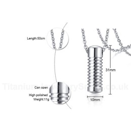 Unisex Titanium Pendant Thread Openable PN-1135S