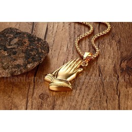 Men's Titanium Pendant 46 mm Prayer Buddha's Hand Tag PN-675