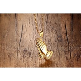 Men's Titanium Pendant 46 mm Prayer Buddha's Hand Tag PN-675