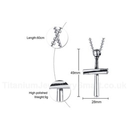 Men's Titanium Pendant Baseball Bat Cross Sport PN-1096S