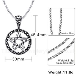 Men's Titanium Pendant 45.4 mm Pentagram PN-566