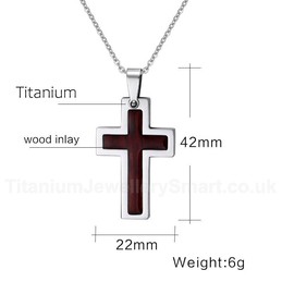 Unisex Titanium Pendant Cross PN-295