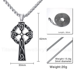 Men's Titanium Pendant 62 mm Cross PN-787