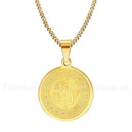 Men's Titanium Pendant 29 mm Round Peace PN-637