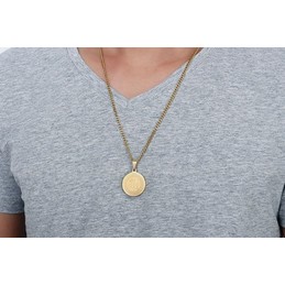 Men's Titanium Pendant 29 mm Round Peace PN-637