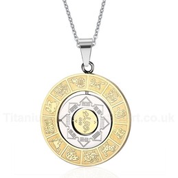 Men's Titanium Pendant Rotatable Constellations PN-308