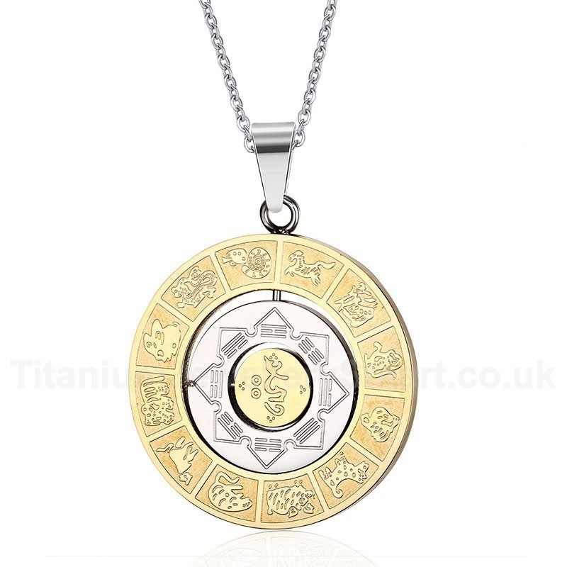 Men's Titanium Pendant Rotatable Constellations PN-308