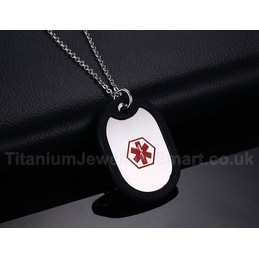 Unisex Titanium Pendant Medical ID Tag PN-242