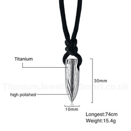 Men's Titanium Pendant Bullet PN-901S