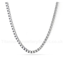 Unisex Titanium Necklace 3 mm Box Chain NC-004
