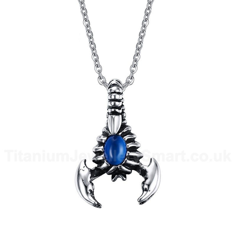 Men's Titanium Pendant Scorpion Opal Punk PN-463