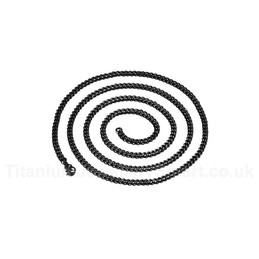 Unisex Titanium Necklace 3 mm Black NC-140B