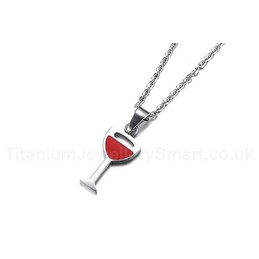 Women's Titanium Pendant Red Wine Glass PN-895