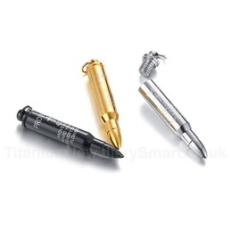 Unisex Titanium Pendant Proverbs 23 mm Bullet PN-899