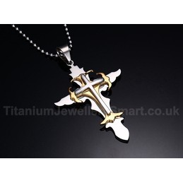 Unisex Titanium Necklace Cross PN-098