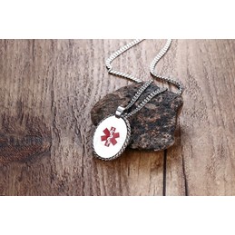 Men's Titanium Pendant 36 mm Medical ID Tag PN-674