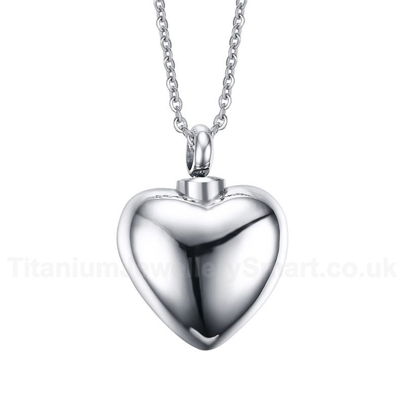 Unisex Titanium Pendant Perfume Bottle Heart Shaped Openable PN-435
