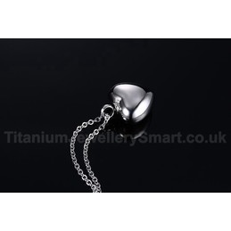 Unisex Titanium Pendant Perfume Bottle Heart Shaped Openable PN-435