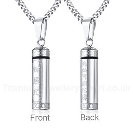 Unisex Titanium Pendant Openable Cylinder PN-1100
