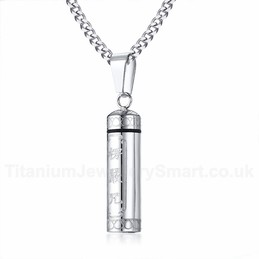 Unisex Titanium Pendant Openable Cylinder PN-1100