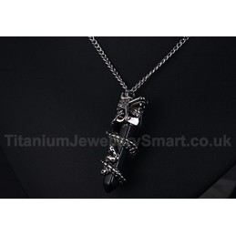 Men's Pendant 58 mm Chinese Dragon Black Agate PN-562