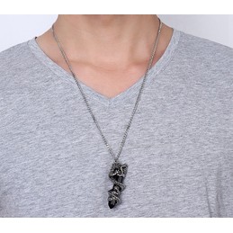 Men's Pendant 58 mm Chinese Dragon Black Agate PN-562