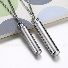 Unisex Titanium Pendant Perfume Bottle Cylinder PN-587
