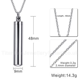 Unisex Titanium Pendant Perfume Bottle Cylinder PN-587