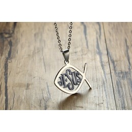 Men's Titanium Pendant jesus fish pendant Jesus Black PN1075