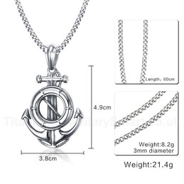Men's Titanium Pendant 4.9 cm Anchor PN-786S