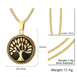 Unisex Titanium Pendant 34 mm Christmas Tree Round PN-638