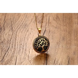 Unisex Titanium Pendant 34 mm Christmas Tree Round PN-638