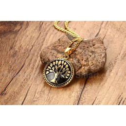 Unisex Titanium Pendant 34 mm Christmas Tree Round PN-638