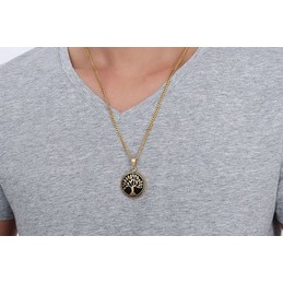 Unisex Titanium Pendant 34 mm Christmas Tree Round PN-638