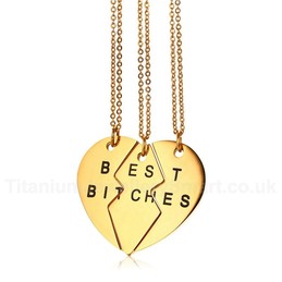 Unisex Titanium Pendant 3 Pieces Puzzle Love Heart Shaped PBF003