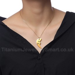 Unisex Titanium Pendant 3 Pieces Puzzle Love Heart Shaped PBF003