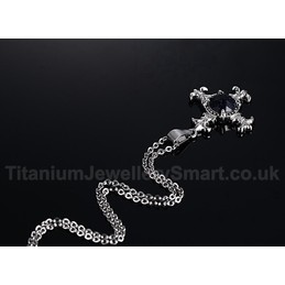 Men's Titanium Pendant 37 mm Blue Gravel Iris PN-581