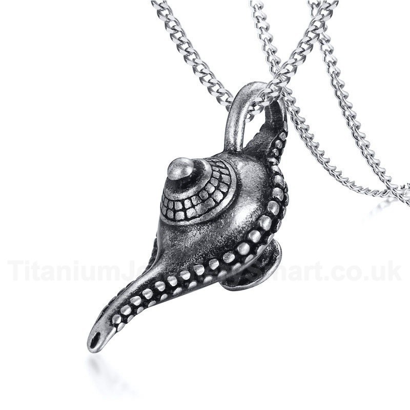 Men's Titanium Pendant Aladdin's Lamp PN-1119