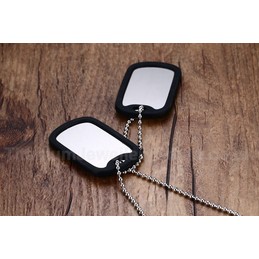 Men's Titanium Pendant 52 mm Two Tag Black PN-724