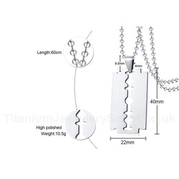 Men's Titanium Pendant Shaving Blade PN-012