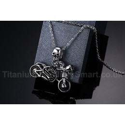 Men's Titanium Pendant Skull Motorcycle Punk PN-288