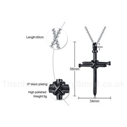 Men's Titanium Pendant Multi Colours Nail Cross PN-1107