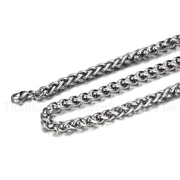 Men's Titanium Necklace Twist Chain NC-04