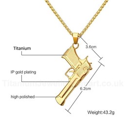 Men's Titanium Pendant Pistol PN-730