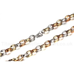 Unisex Titanium Necklace Width 10 mm Coffee Beans 56 cm NC-065