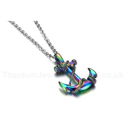 Men's Titanium Pendant Anchor Multicolor PN-461H