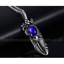 Unisex Titanium Pendant 64 mm Feather Punk PN-569
