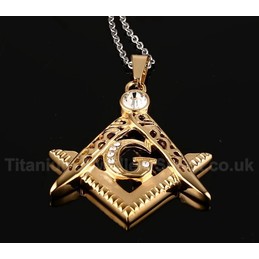 Men's Titanium Pendant Masonic Crystal PN-389