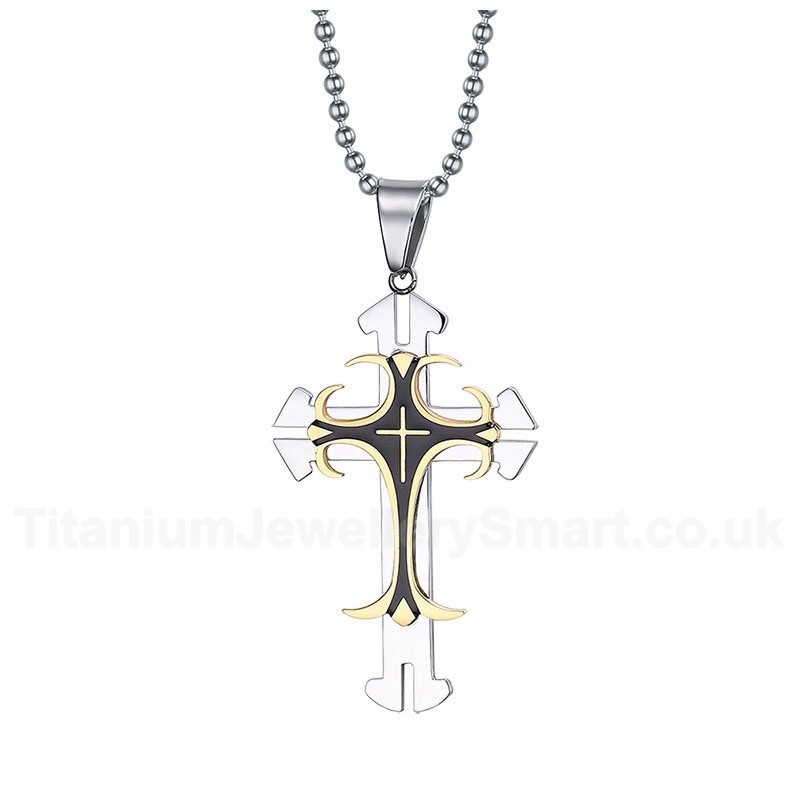 Unisex Titanium Pendant Cross PN-090