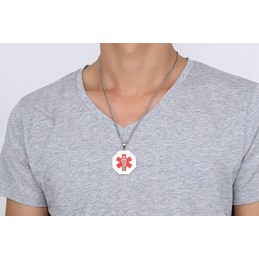 Men's Titanium Pendant Two 35 mm Medical ID Tag PN-682